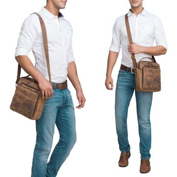 STILORD Schultertasche "Ivan" kompakte Männerhandtasche Leder mit Henkel