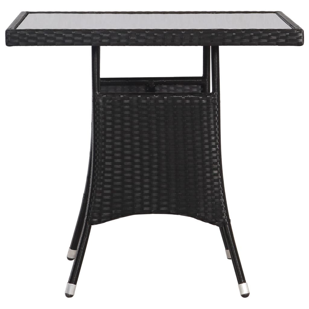 vidaXL Gartentisch 80 x 80 x 74 cm Gartentisch Schwarz 80x80x74 cm Polyrattan