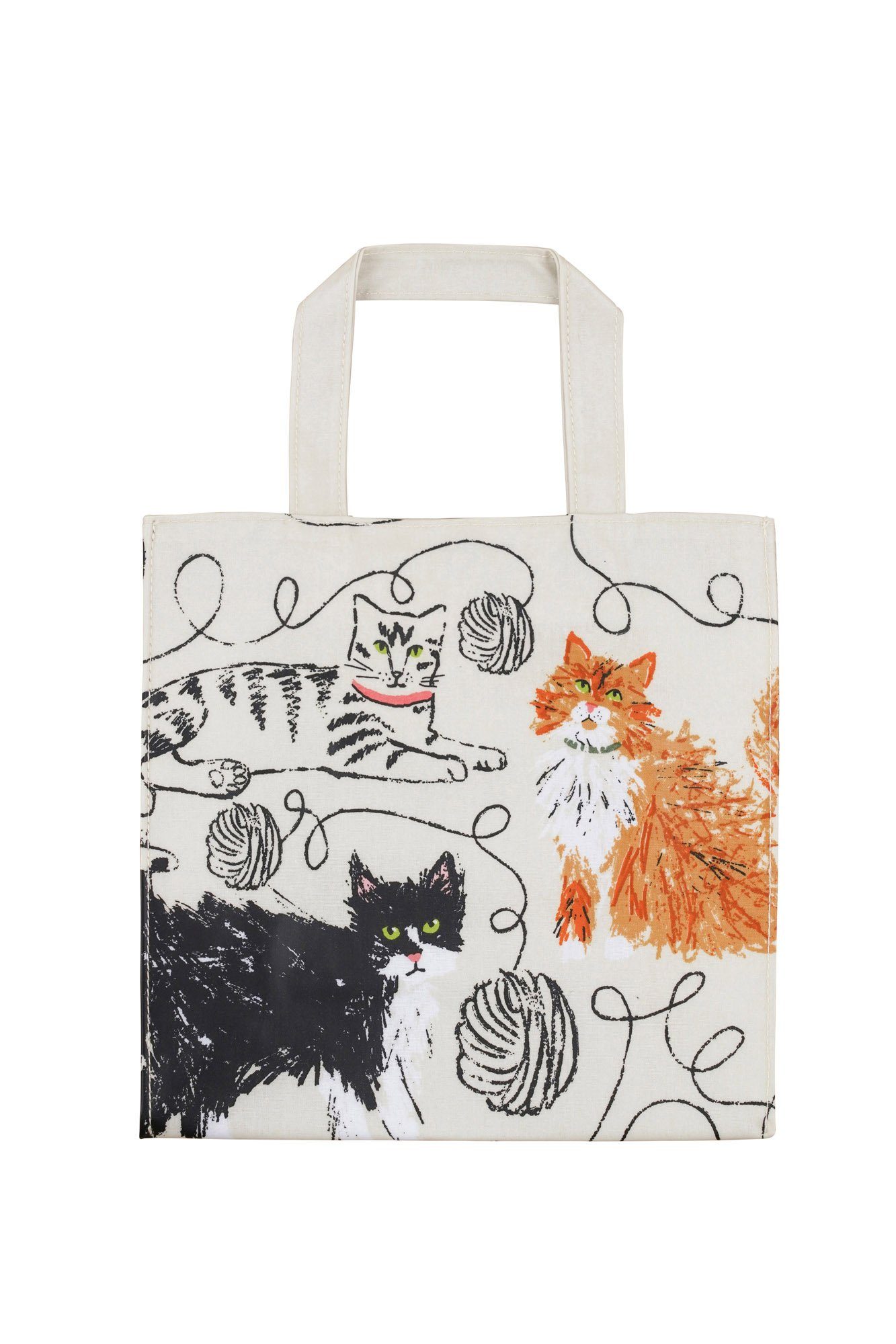 Ulster Weavers Einkaufsbeutel Feline Friends, Einkaufstasche Small ca.26x26x11cm Baumwolle mit PVC-Beschichtung