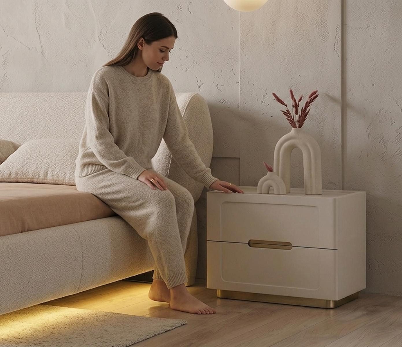 JVmoebel Nachttisch 2х Nachttische Modern Zeitloses Design Hochwertig Elegant Funktional, Made in Europa