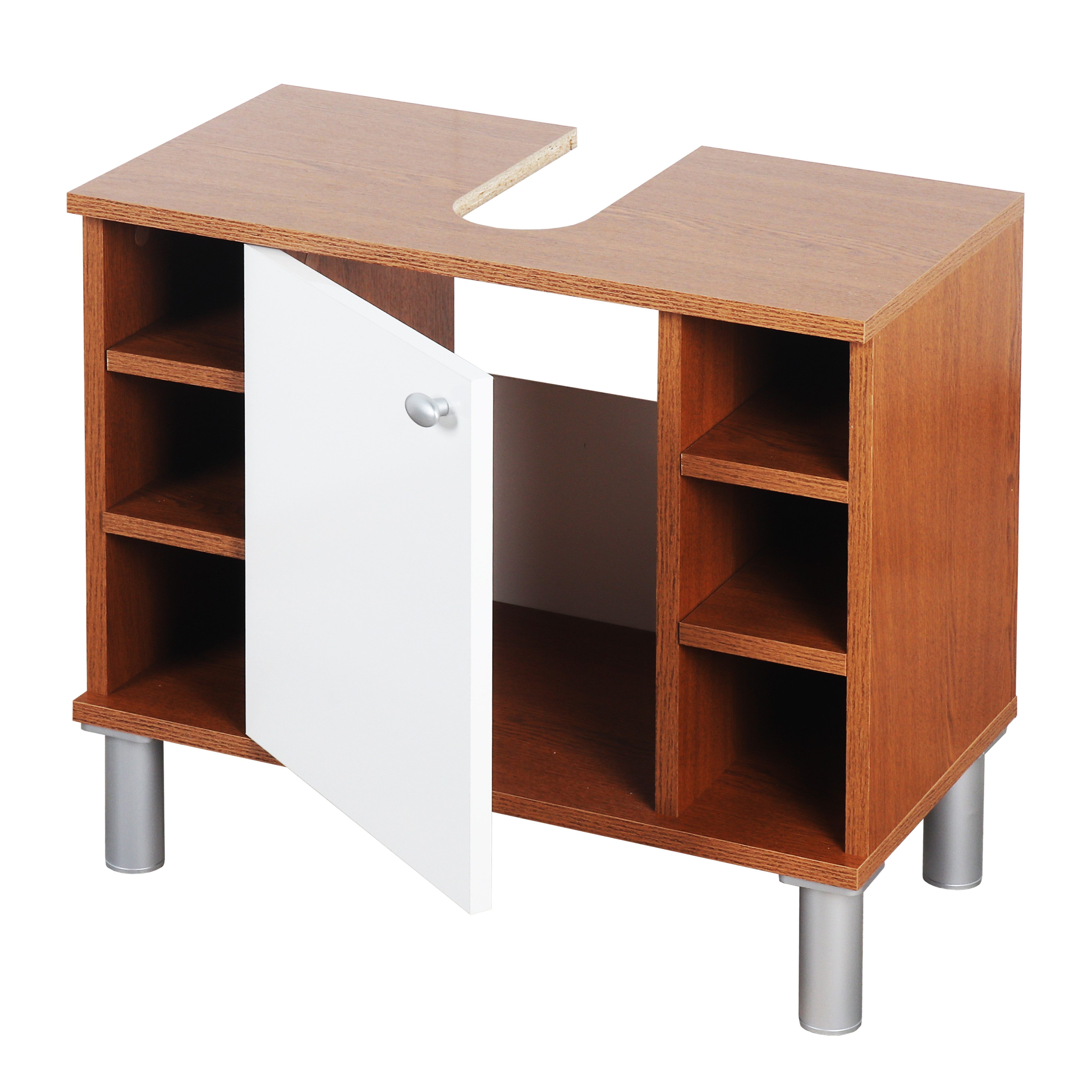 RICOO Badregal WM100-ER-W, 1-tlg., Waschbeckenunterschrank für Badezimmer oder Gäste WC Badschrank