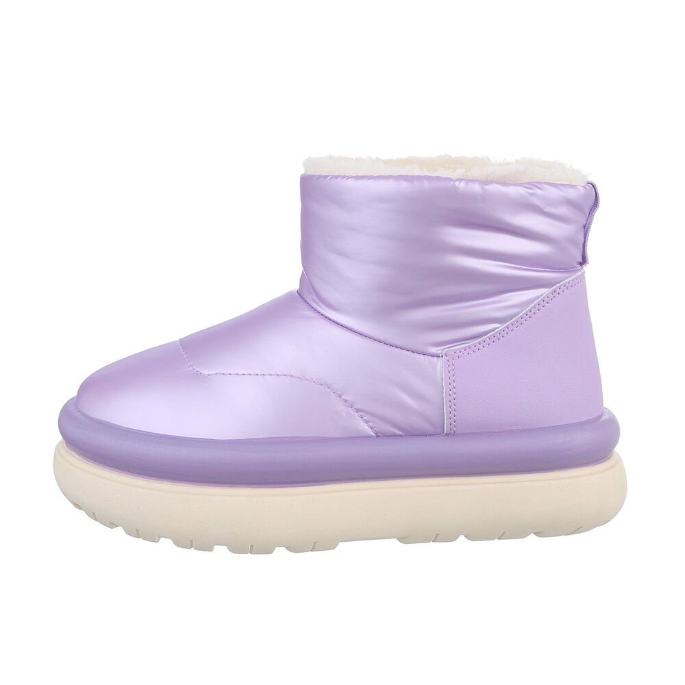 Ital-Design Damen Snowboots Freizeit Snowboots in Plateaustiefeletten Flach Lila