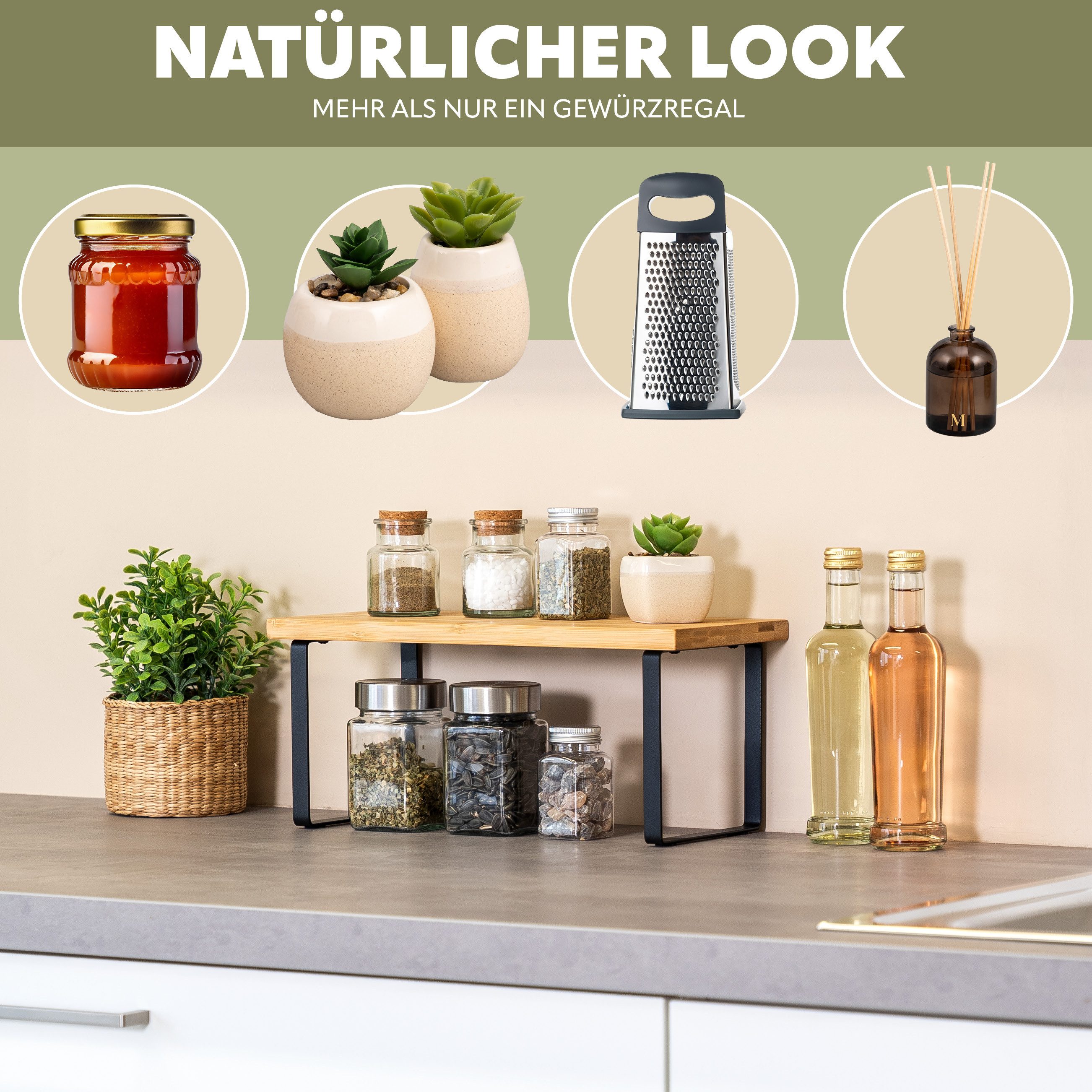 bremermann Küchenregal Küchenregal, Gewürzregal, freistehend, aus Bambus, c günstig online kaufen