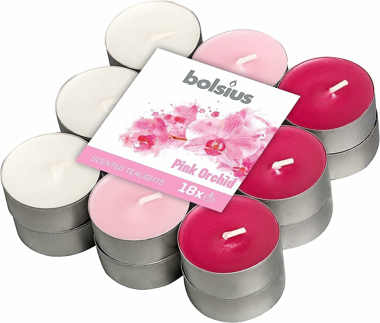 Bolsius Duftkerze Bolsius Scented Candles Tealight Pink Orchid Pink/White