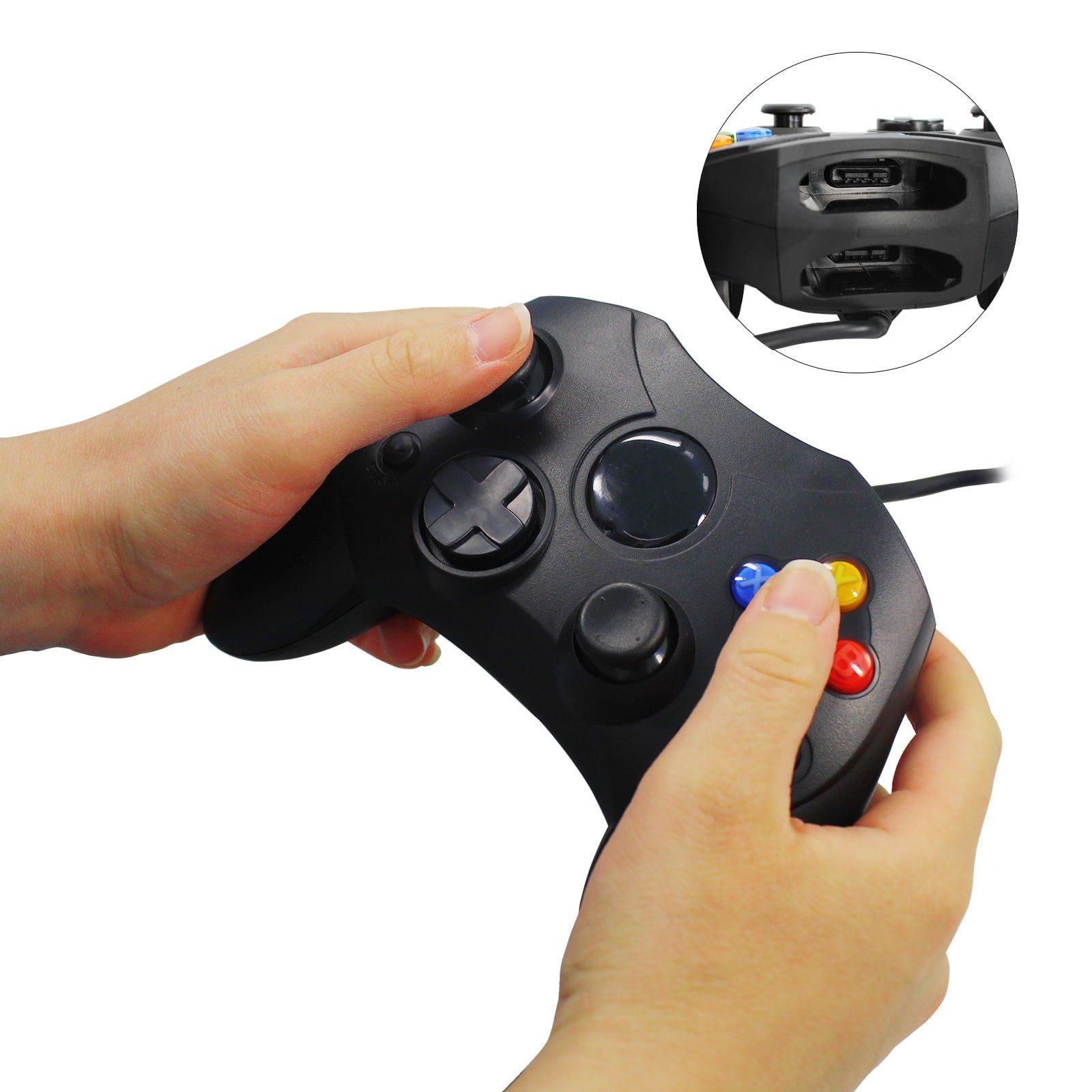 EAXUS Shock Gamepad für Original Xbox (2001) Controller (2 St., NICHT kompatibel mit Xbox 360, Xbox One oder Xbox Series S/X)