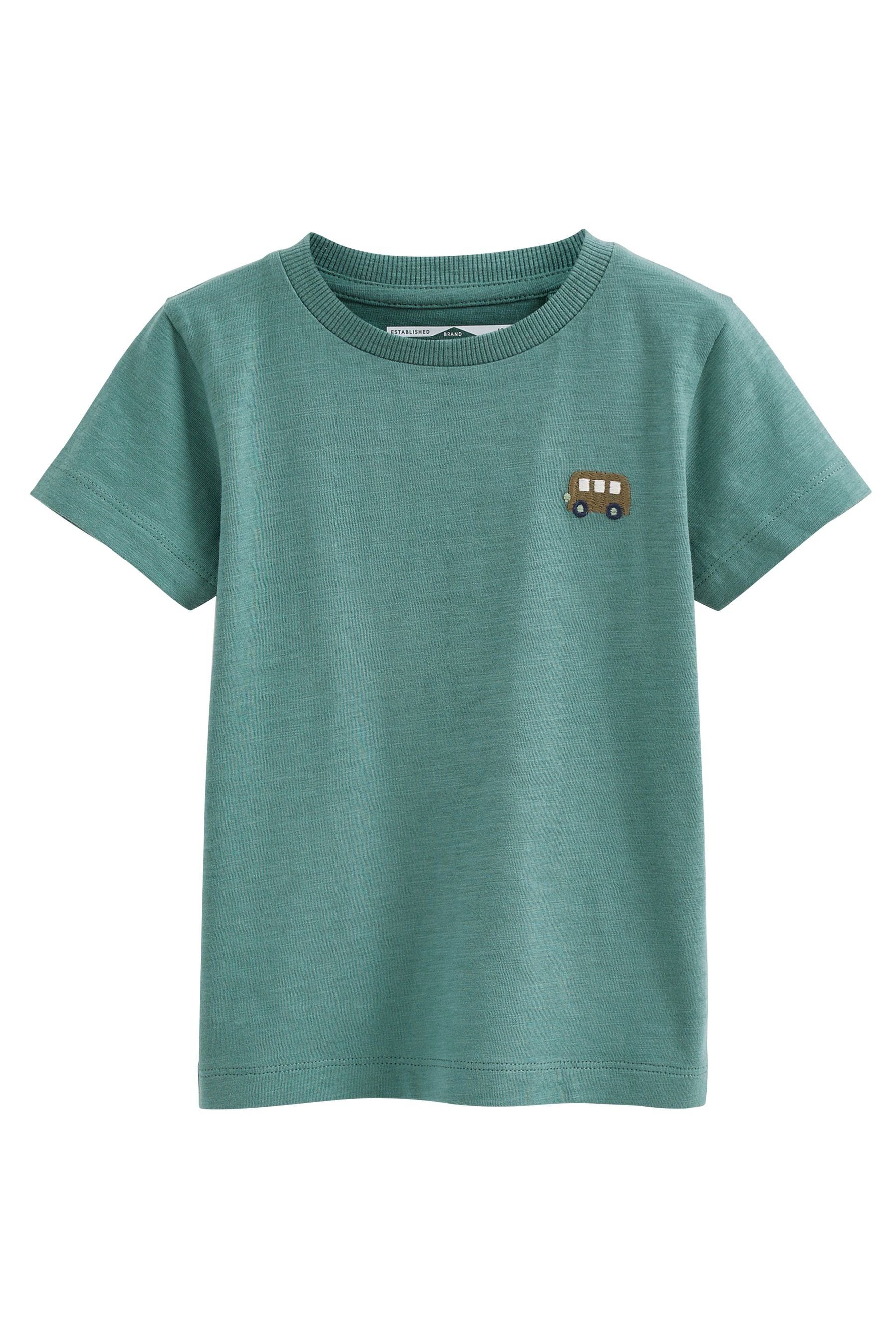 T-Shirt 5er-Pack T-Shirts, Green/Blue (5-tlg) Next Kurzärmelige Stripe
