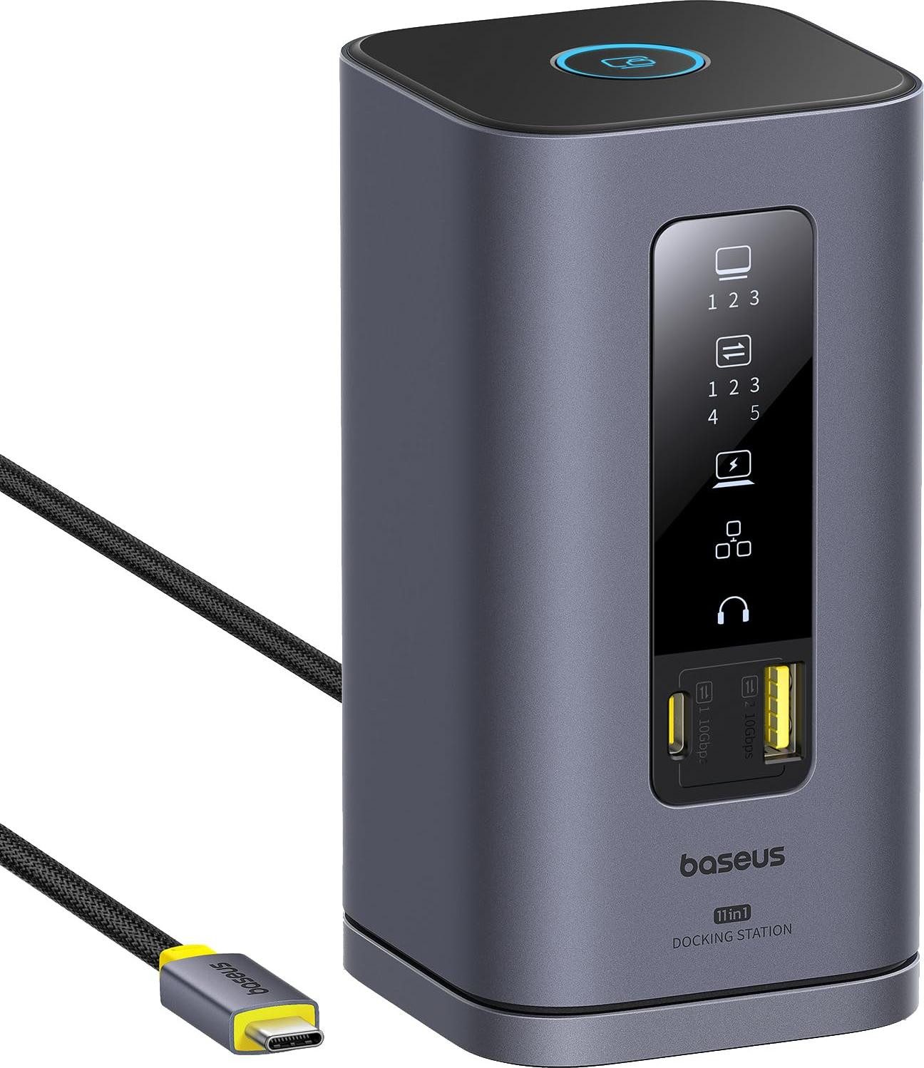 Baseus Spacemate Displaylink Docking Station USB C 11-in-1, 3 Monitore 4K, 10 Tintenpatrone (11-in-1, 2x DisplayLink, 3x 4K, USB 3.2 Gen 2 (10 Gbit/s), PD 100 W)