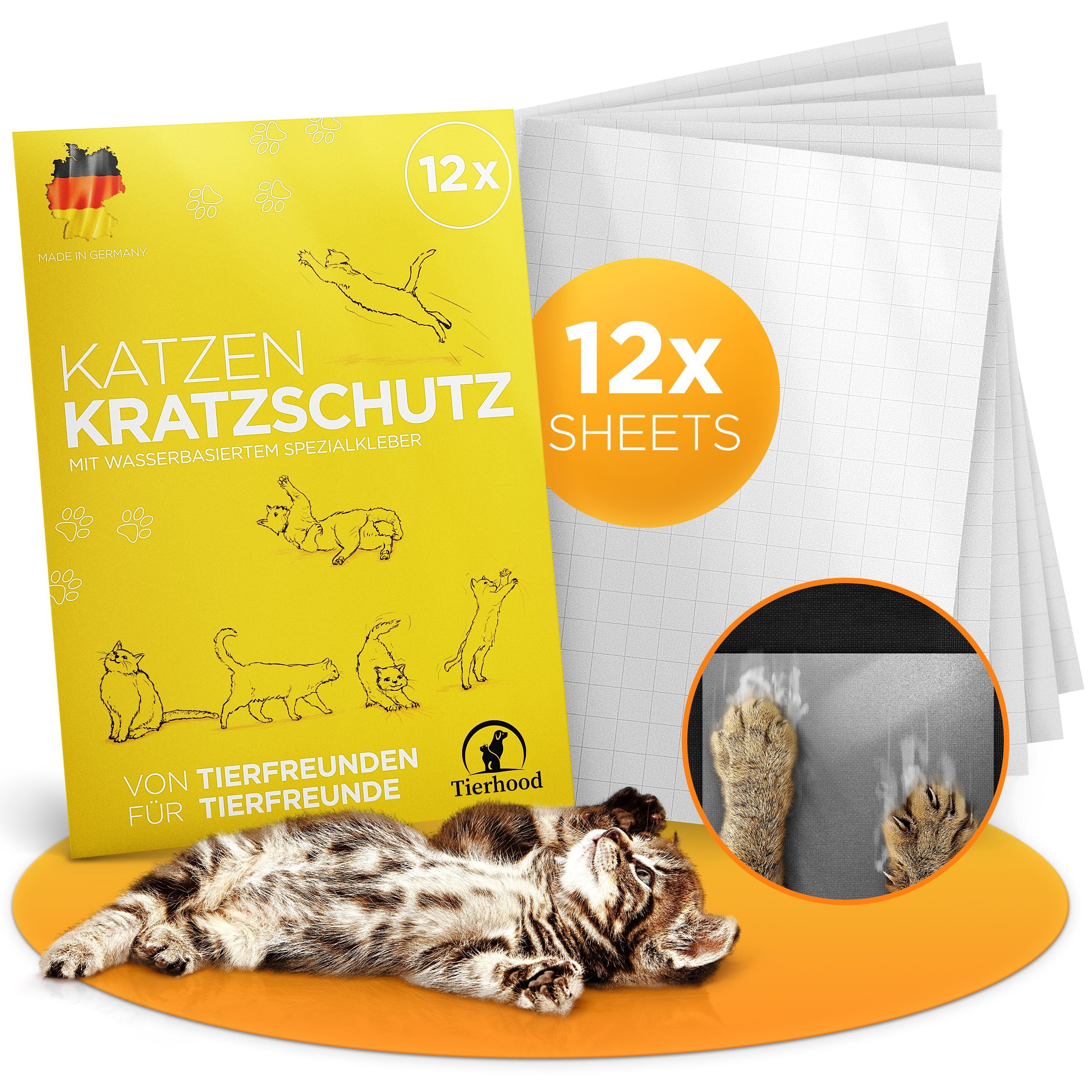 Tierhood Kratzmatte Kratzschutz für Möbel -Made in Germany- Katze kratzen  abgewöhnen