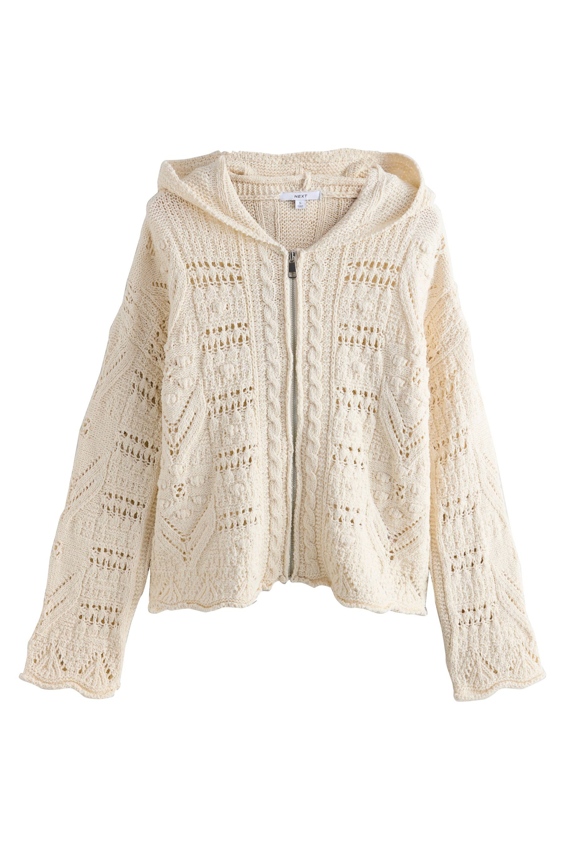 Next Strickjacke Kapuzenjacke mit Muster und günstig online kaufen
