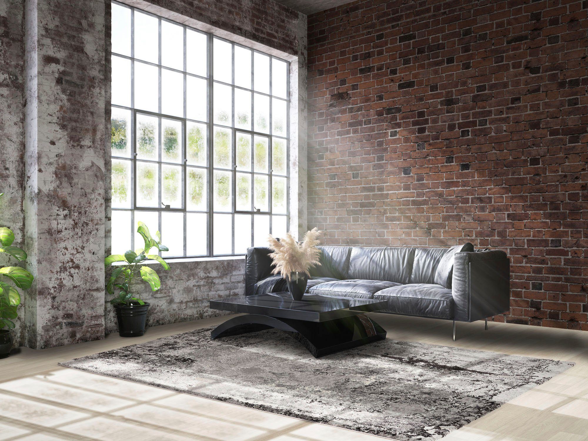 OCI DIE TEPPICHMARKE Teppich JUWEL LIRAY, auch als Läufer und in Rund, rechteckig, Höhe: 20 mm, Kurzflor, Wohnzimmer, Marmor Optik, Hoch Tief Effekt, dichte Qua – Bild 3 von 5