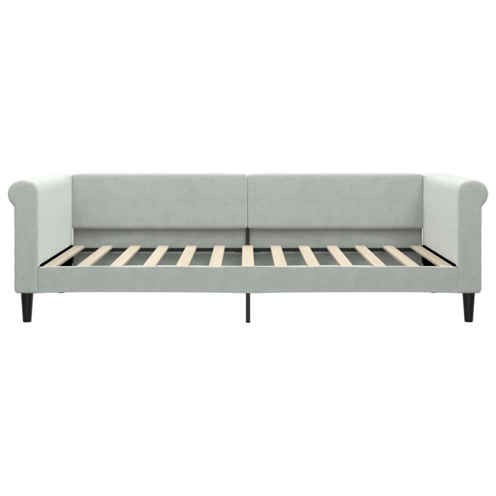 vidaXL Bett Tagesbett Hellgrau 100x200 cm Samt