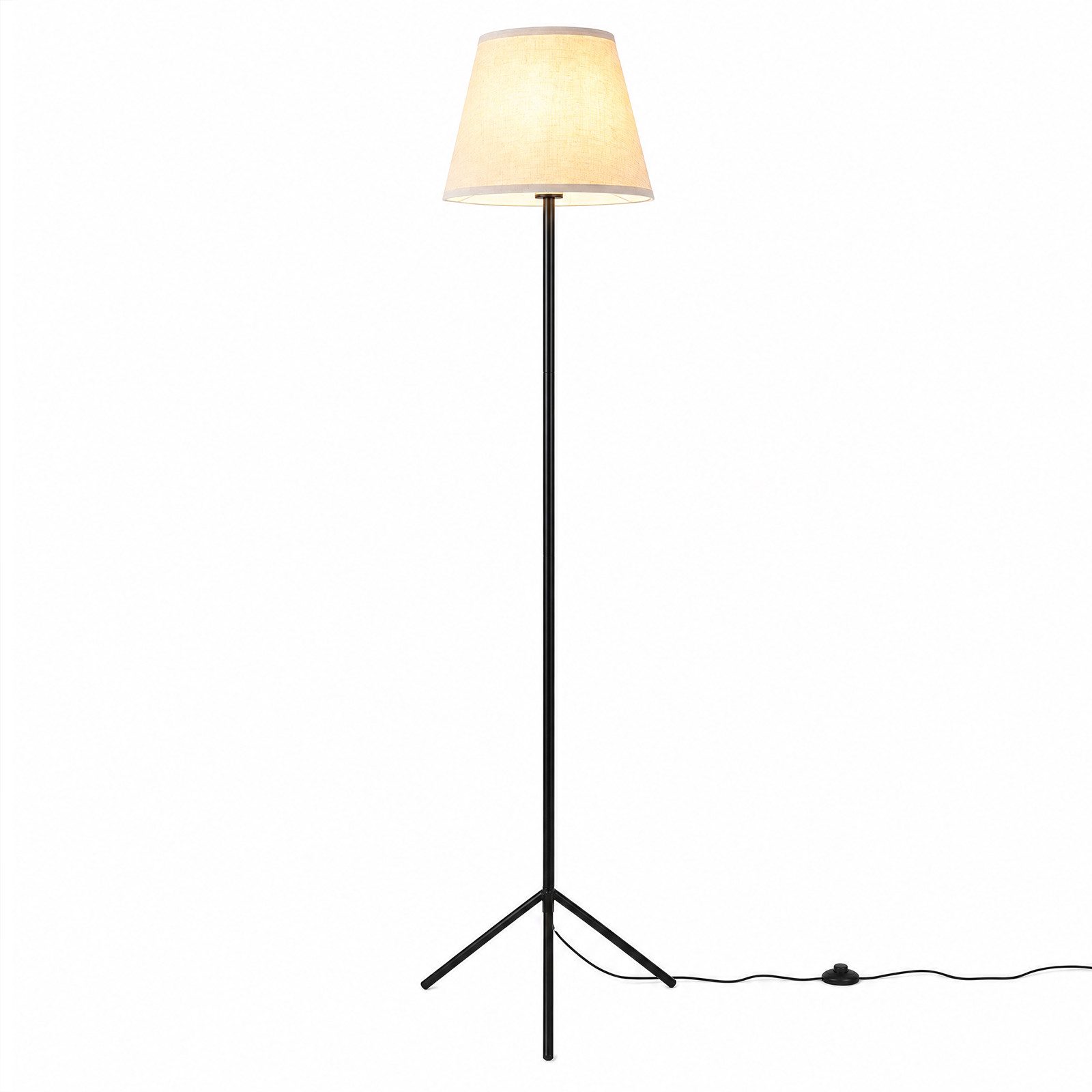 COSTWAY Stehlampe Bodenlampe für Wohnzimmer, Leselampe bett, Stehleuchte