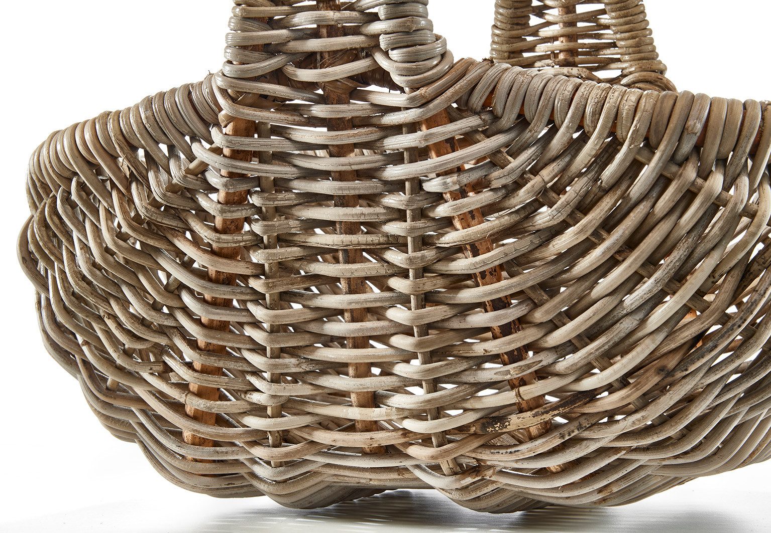 Kobolo Einkaufskorb Tragekorb Korb geflochten GIULIA mit Henkel Rattan kubu grey, Picknickkorb Flechtkorb Autokorb Shopper – Bild 4 von 5