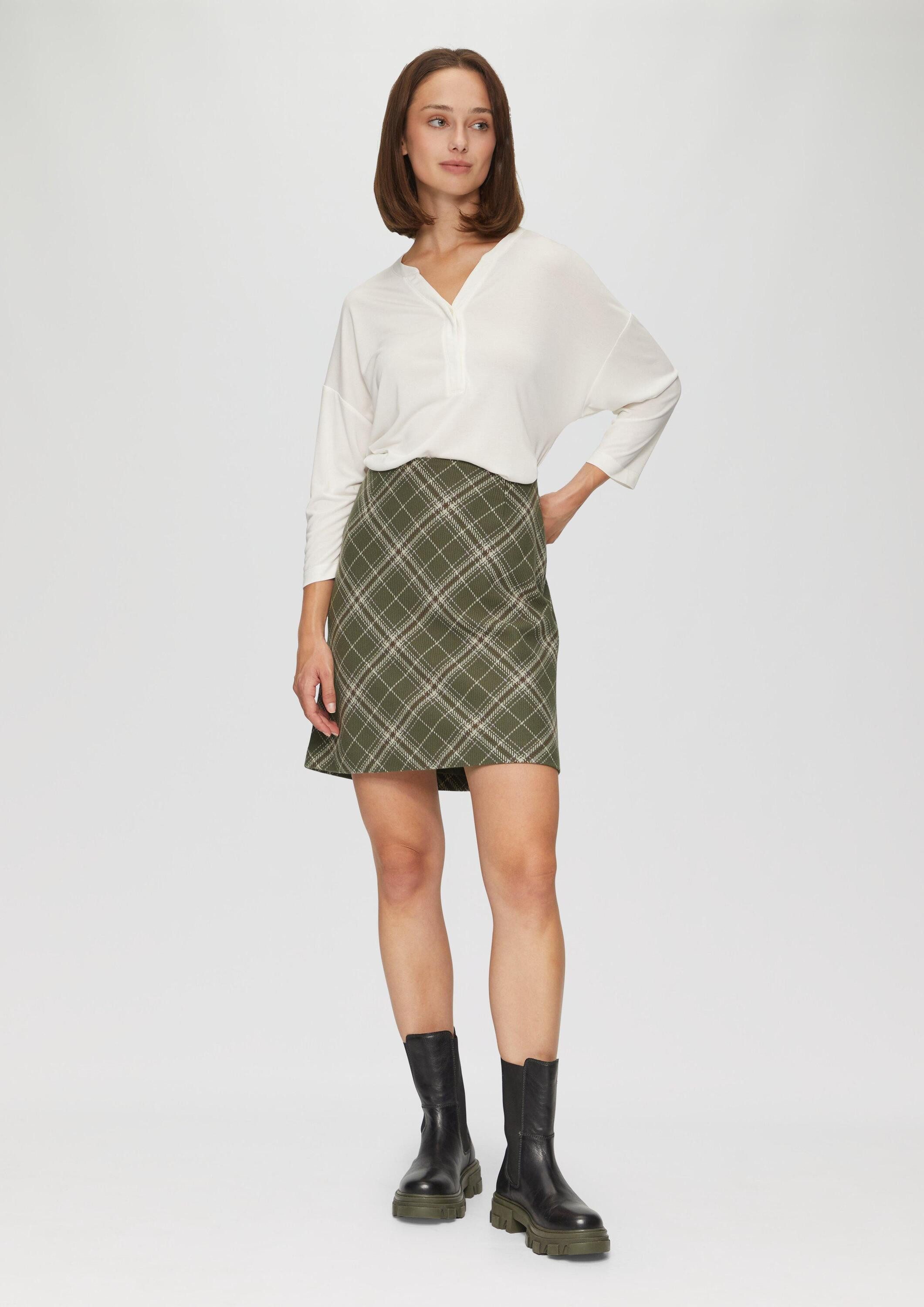 s.Oliver Minirock Rock Kurzer Rock mit Web-Karo