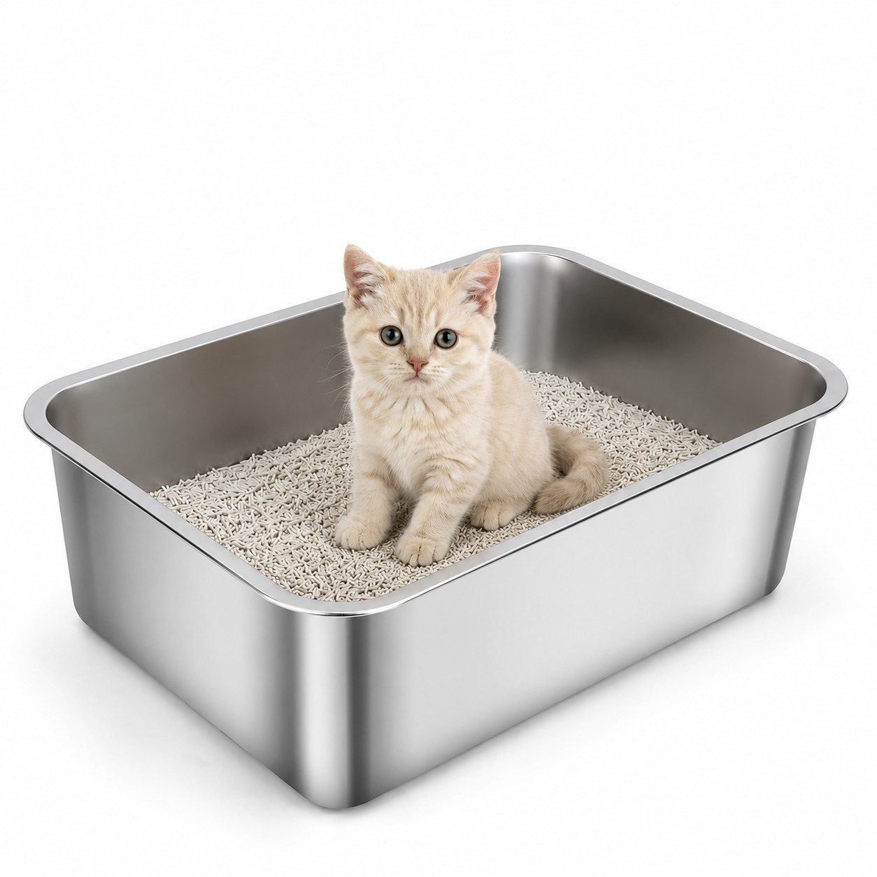 Katzentoilette Edelstahl Katzenklo Große Katzentoilette Kleine und Mittelgroß