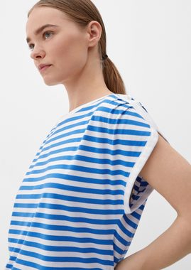 s.Oliver Kurzarmshirt T-Shirt mit U-Boot-Ausschnitt Tape