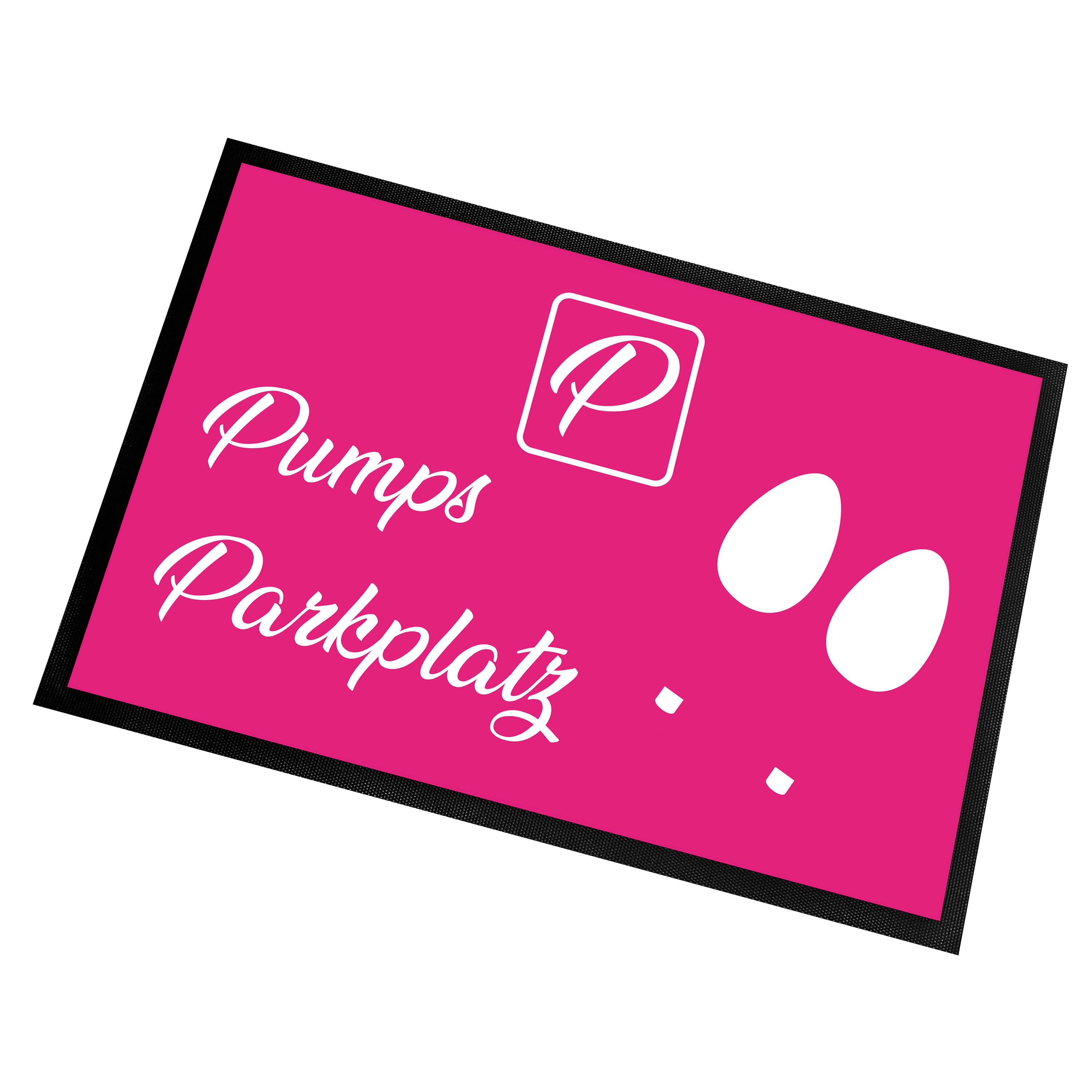 Herzbotschaft Fußmatte Schmutzfangmatte mit Spruch Pumps Parkplatz, 2 mm hoch