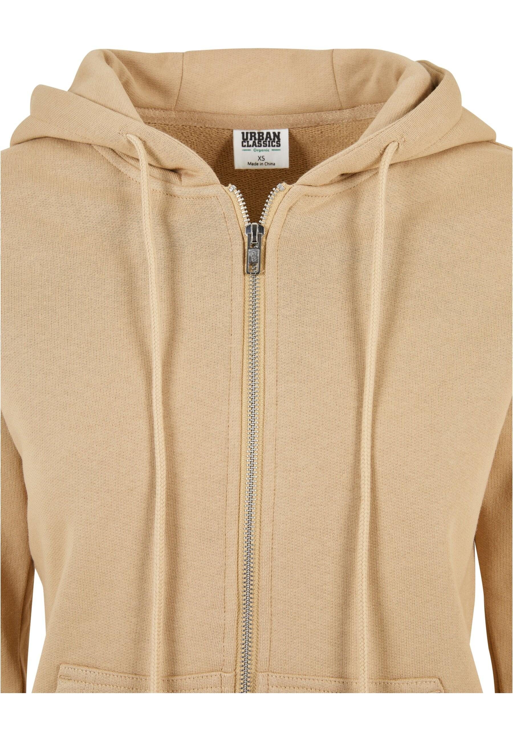 URBAN CLASSICS Sweatjacke Organic Terry unionbeige Zip Ladies Damen (1-tlg) Hoody