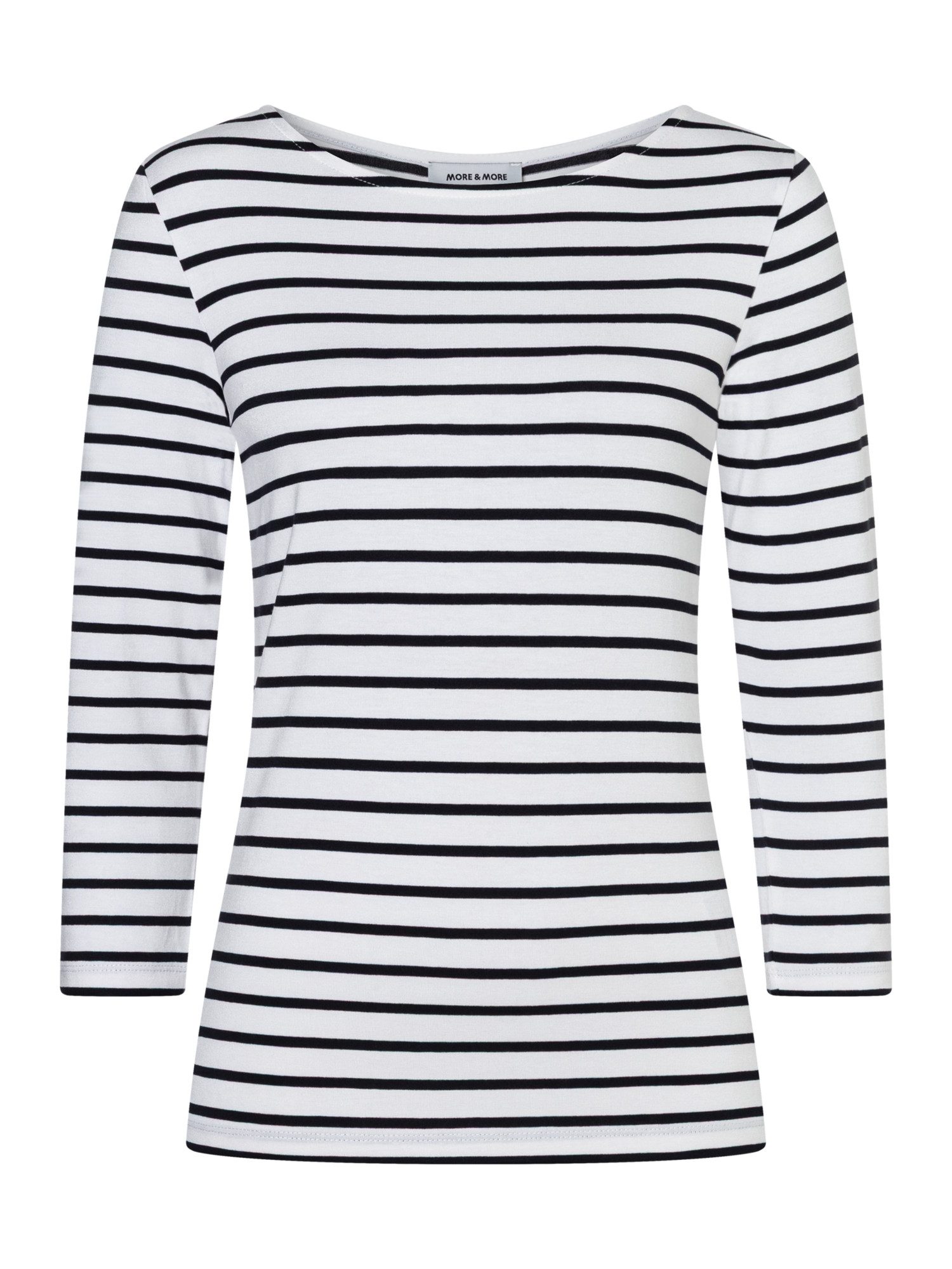 MORE&MORE 3/4-Arm-Shirt softes Basic-Streifenshirt, 3/4 Arm