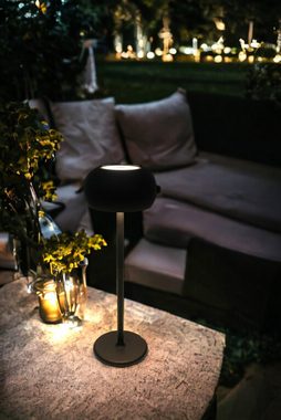 Arnusa LED Nachttischlampe Tischlampe mit Akku für den Innen- und Außenbereich, USB-Anschluss mit Ladefunktion, LED fest integriert, warmweiß, mit Touch-Funktion, kabellos