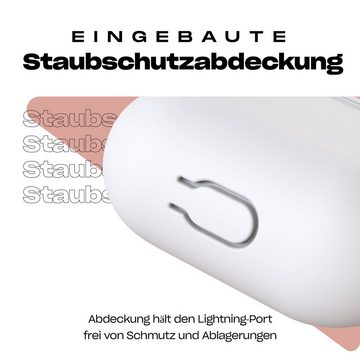 KeyBudz Kopfhörer-Schutzhülle Pod Skinz für AirPods mit Karabiner, stoßfest, kratzfest, inkl. Schlüsselanhänger