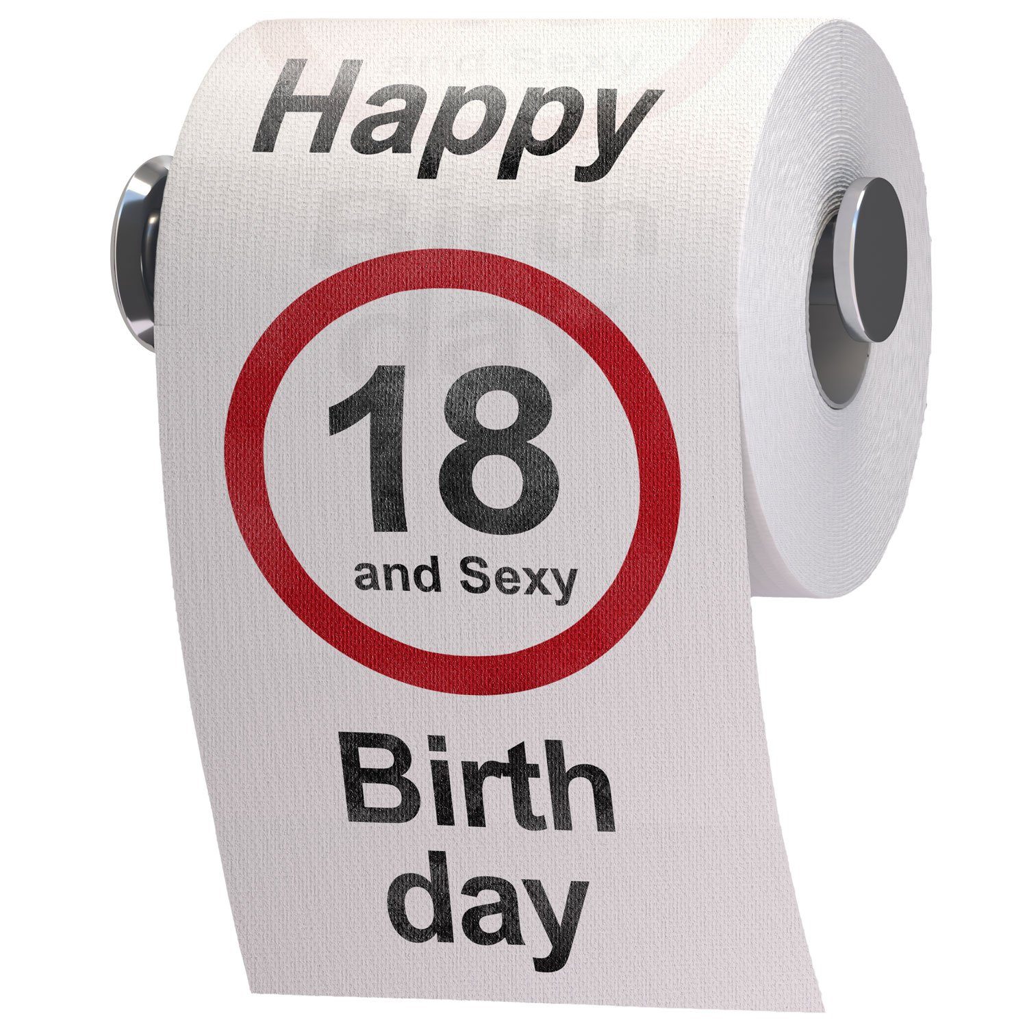 Papierdekoration GOODS+GADGETS Lustiges 18 & Sexy Klopapier – Party Geschenkidee