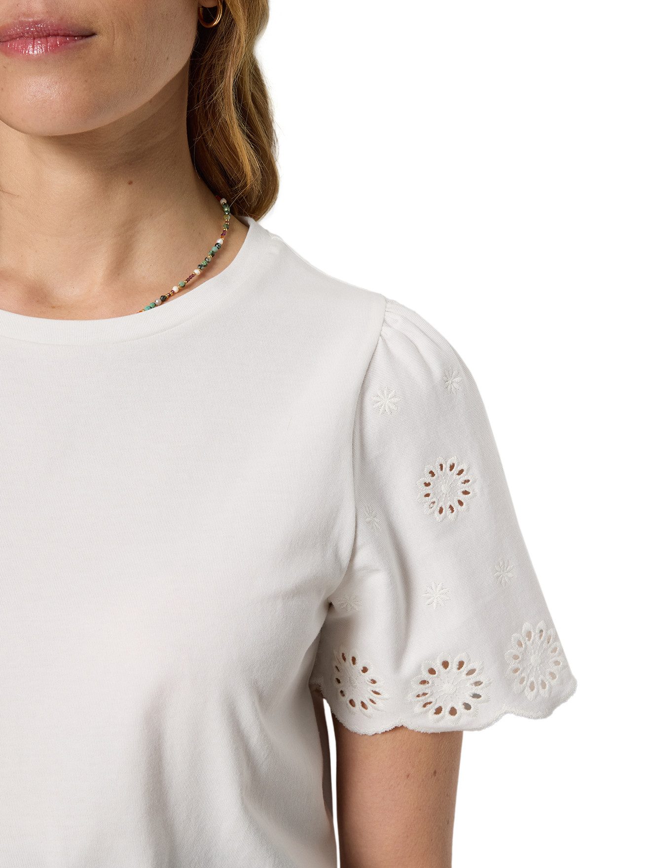 vertbaudet Umstandsshirt Umstandsshirt, kurze Ärmel mit Stickereien