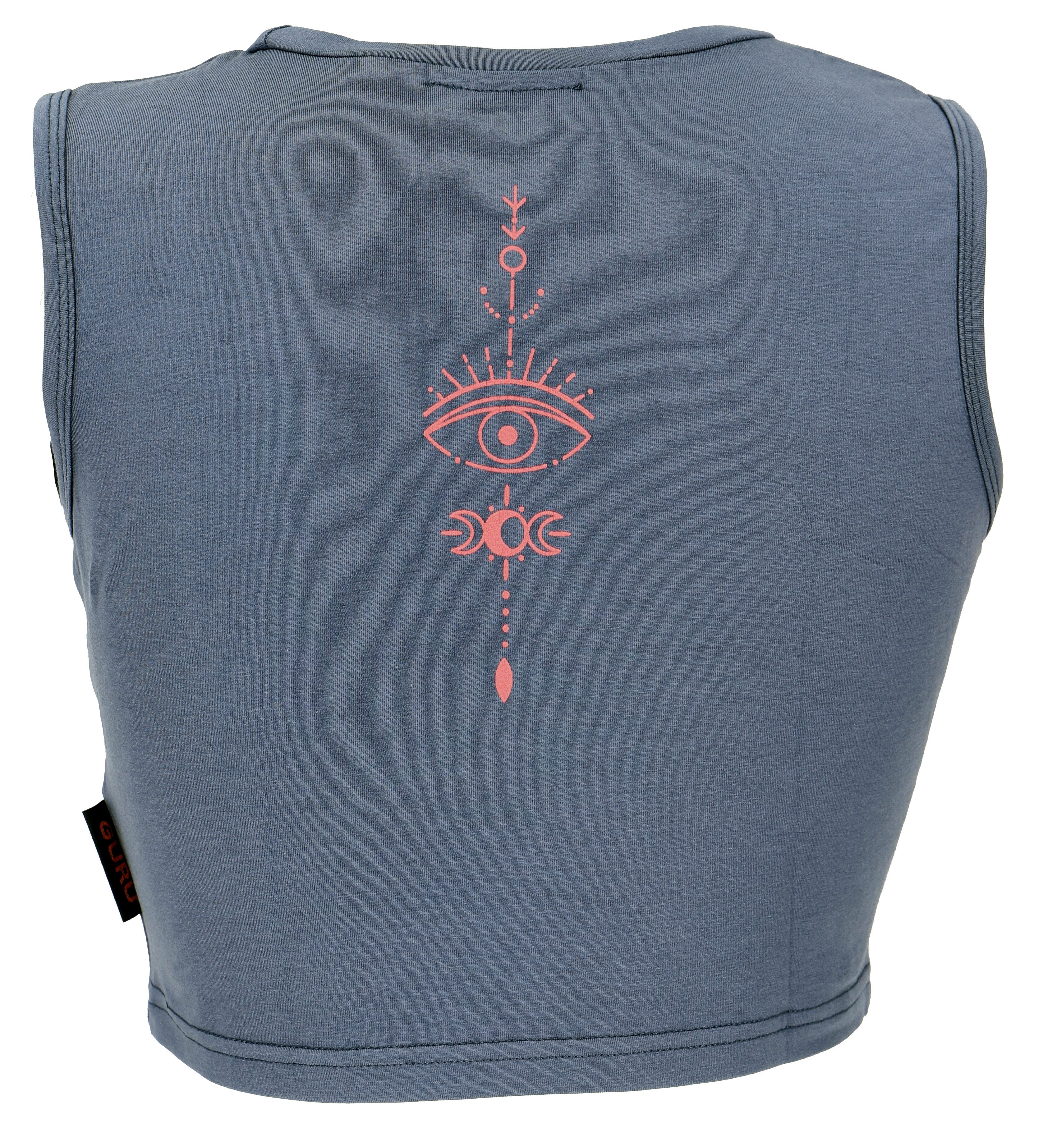 Guru-Shop T-Shirt Kurzes Top, bedrucktes Yoga Top, Yogatop aus.. Festival, günstig online kaufen