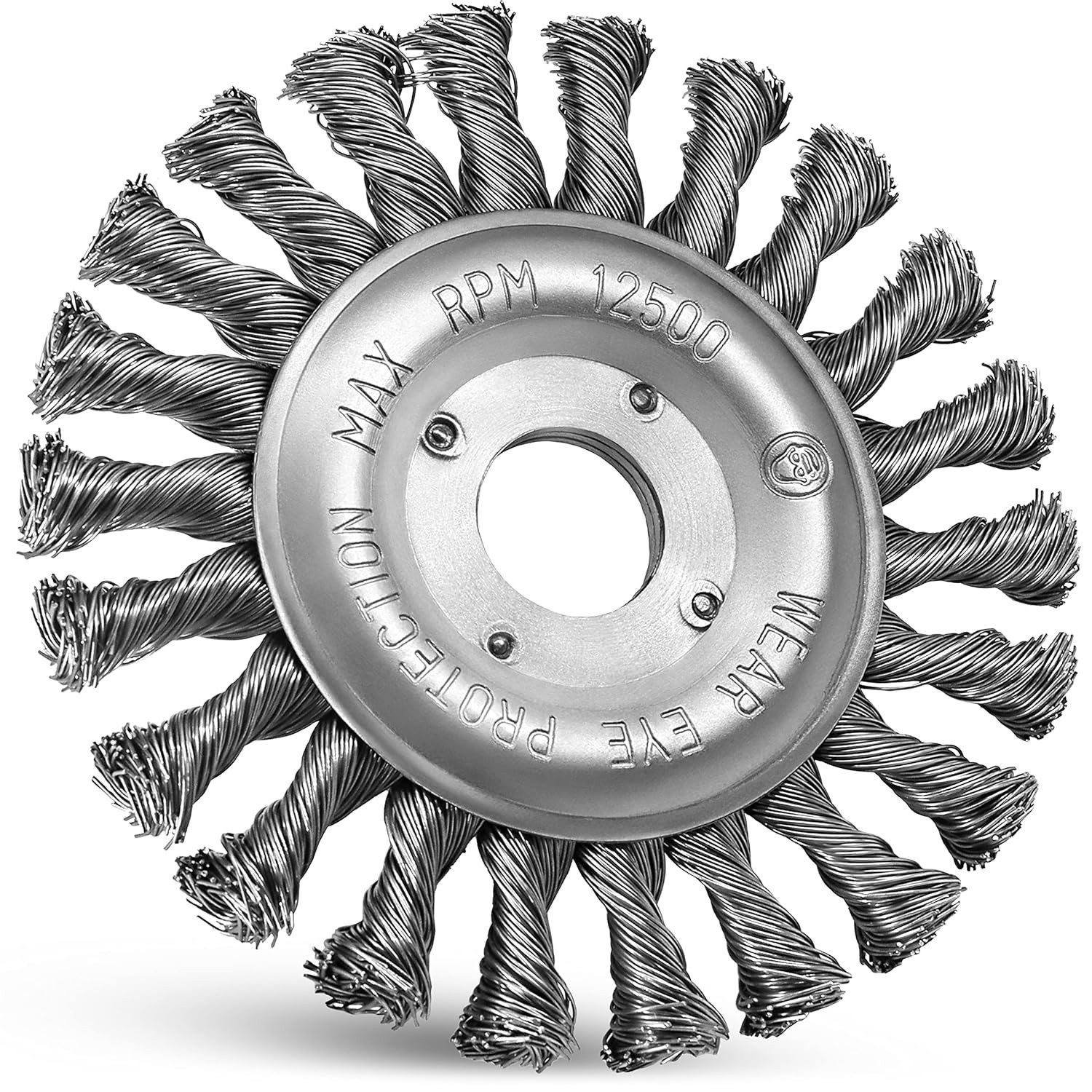 S&R Drahtbürste Rundbürsten 125 x 22,2 mm, Zopfrundbürste mit gezopften Drahtborsten, Winkelschleifer, (Set, 2-tlg., kompatibel für Winkelschleifer/ Flex aller gängigen Marken), Scheibenbürste, Stahlbürste, Drahtbürste mit hoher Lebensdauer