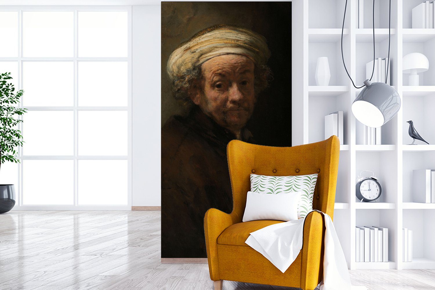MuchoWow Fototapete Selbstbildnis als Apostel bedruckt, Paulus (2 St), van - Rijn, Rembrandt Gemälde Küche, Fototapete Schlafzimmer Wohnzimmer für Matt, von Vliestapete