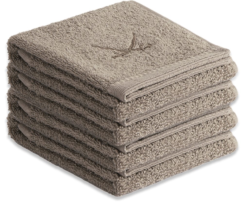 Sansibar Sylt Gästehandtücher Sansibar Sylt Handtuch Gästetuch Frottier-Serie Classic (Set, 4-tlg), mit hochwertiger Sansibar Säbel-Stickerei