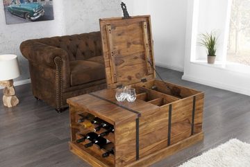 Casa Padrino Bartisch Designer Bar Couchtisch Naturfarben 100cm x 60cm x H40cm - Wohnzimmermöbel im Landhausstil