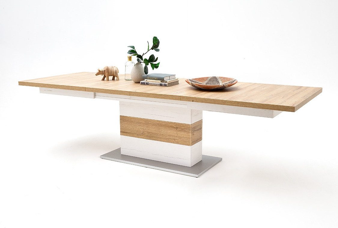 MCA furniture Esstisch Esstisch Säulentisch Brixen, ausziehbar, Pinie Eiche 180(280) x 100 (No-Set), Esszimmertisch Landhaus