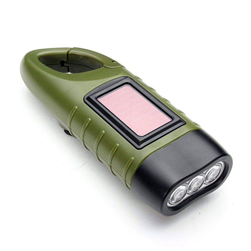 Handkurbel Taschenlampe LED Solarbetriebene Taschenlampe Handlampe GelldG
