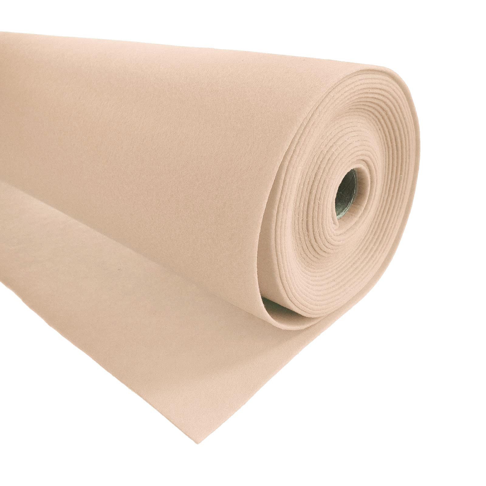 maDDma Stoff 1m waschbarer Ремесленный войлок Meterware Чувствовать 90cm x 1,5mm, hellbeige