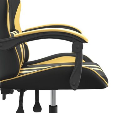 vidaXL Bürostuhl Gaming-Stuhl Drehbar Schwarz und Golden Kunstleder Arbeitsplatz Home O