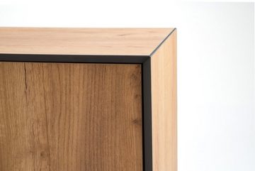 möbelando TV-Board in Gold Craft Oak, Schiefer - 165x60x34 (BxHxT)