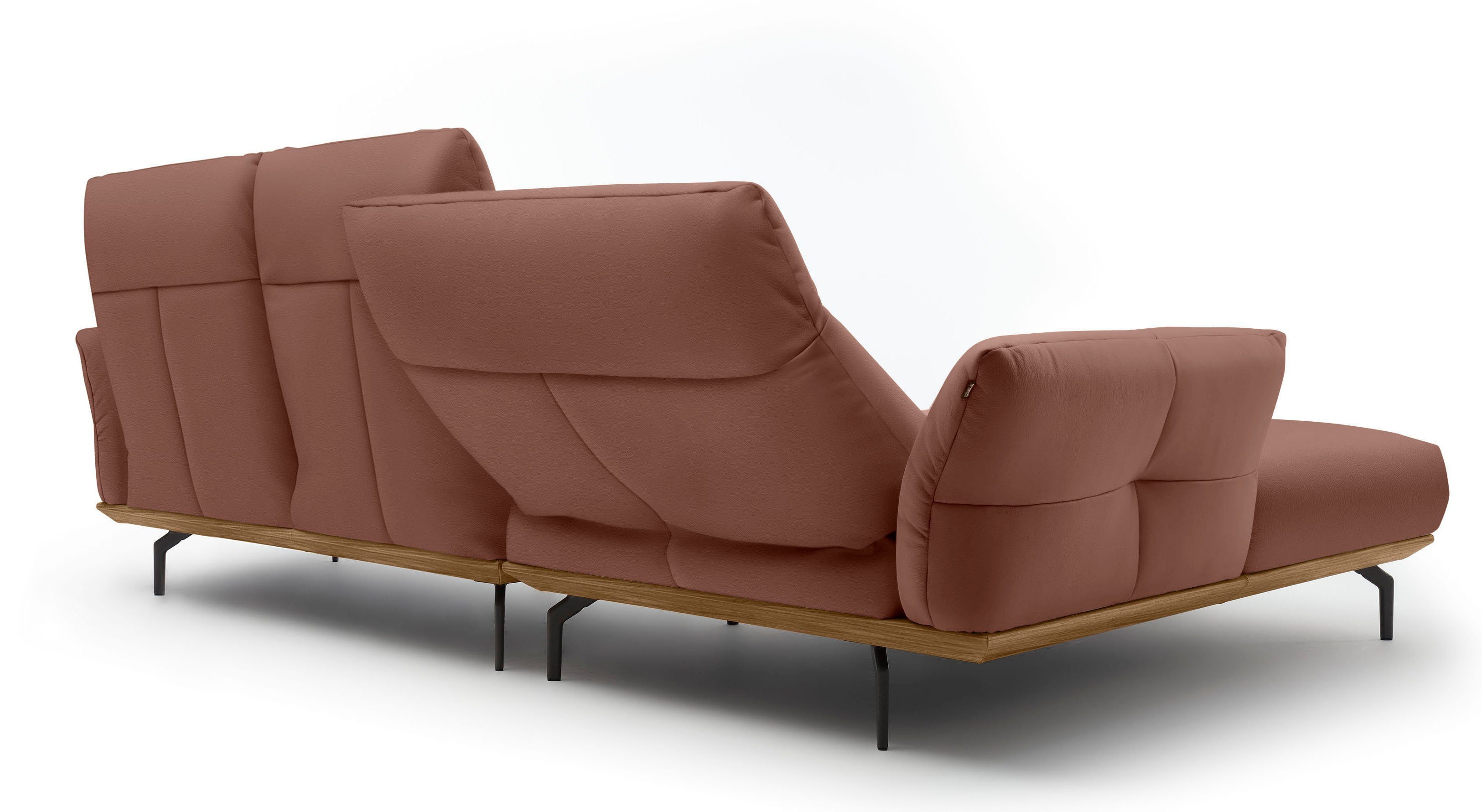hülsta sofa Ecksofa hs.460, in Breite 298 cm Winkelfüße Sockel Nussbaum, Umbragrau, in
