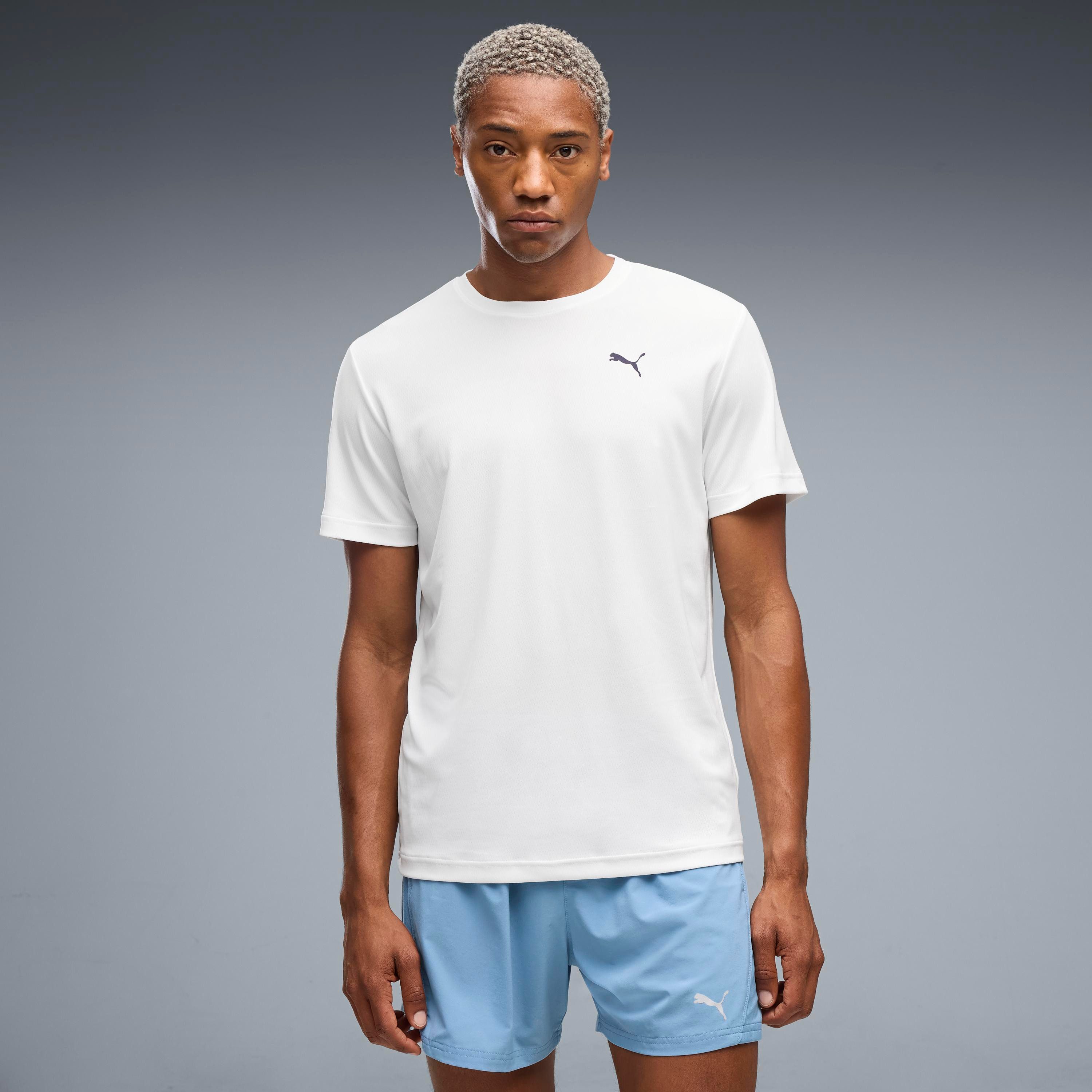 PUMA Laufshirt M RUN NITRO GRAPHIC TEE mit Rundhalsausschnitt, atmungsaktiv, schnelltrocknend