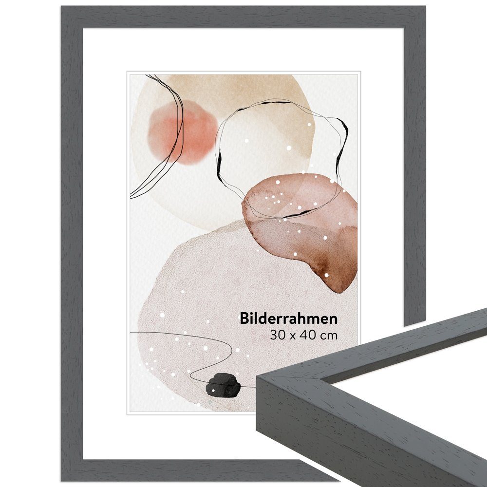 Grau, WANDStyle aus Bilderrahmen Klassisch im Stil H960, Massivholz