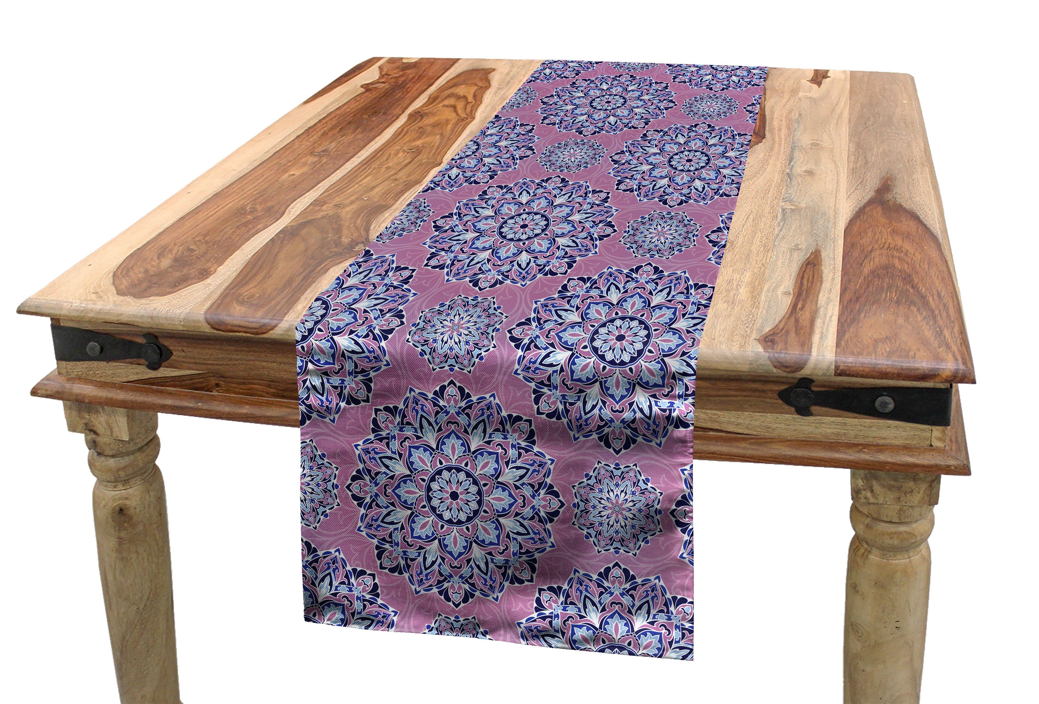 Abakuhaus Tischläufer Esszimmer Küche Rechteckiger Dekorativer Tischläufer, lila Mandala Oriental Linien