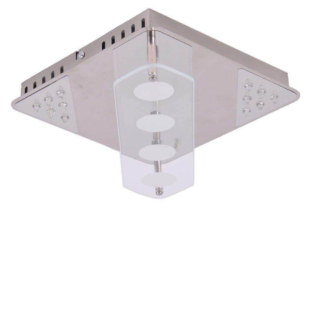 Brilliant LED Deckenleuchte, LED-Leuchtmittel fest verbaut, Warmweiß, Hochwertige Decken Lampe Leuchte verchromt satiniert Beleuchtung