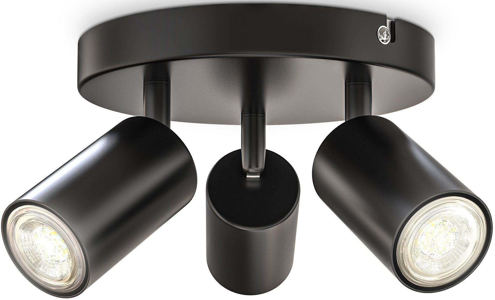 B.K.Licht Deckenspots, ohne Leuchtmittel, 3-flammige Spotlampe, rund, schwe günstig online kaufen
