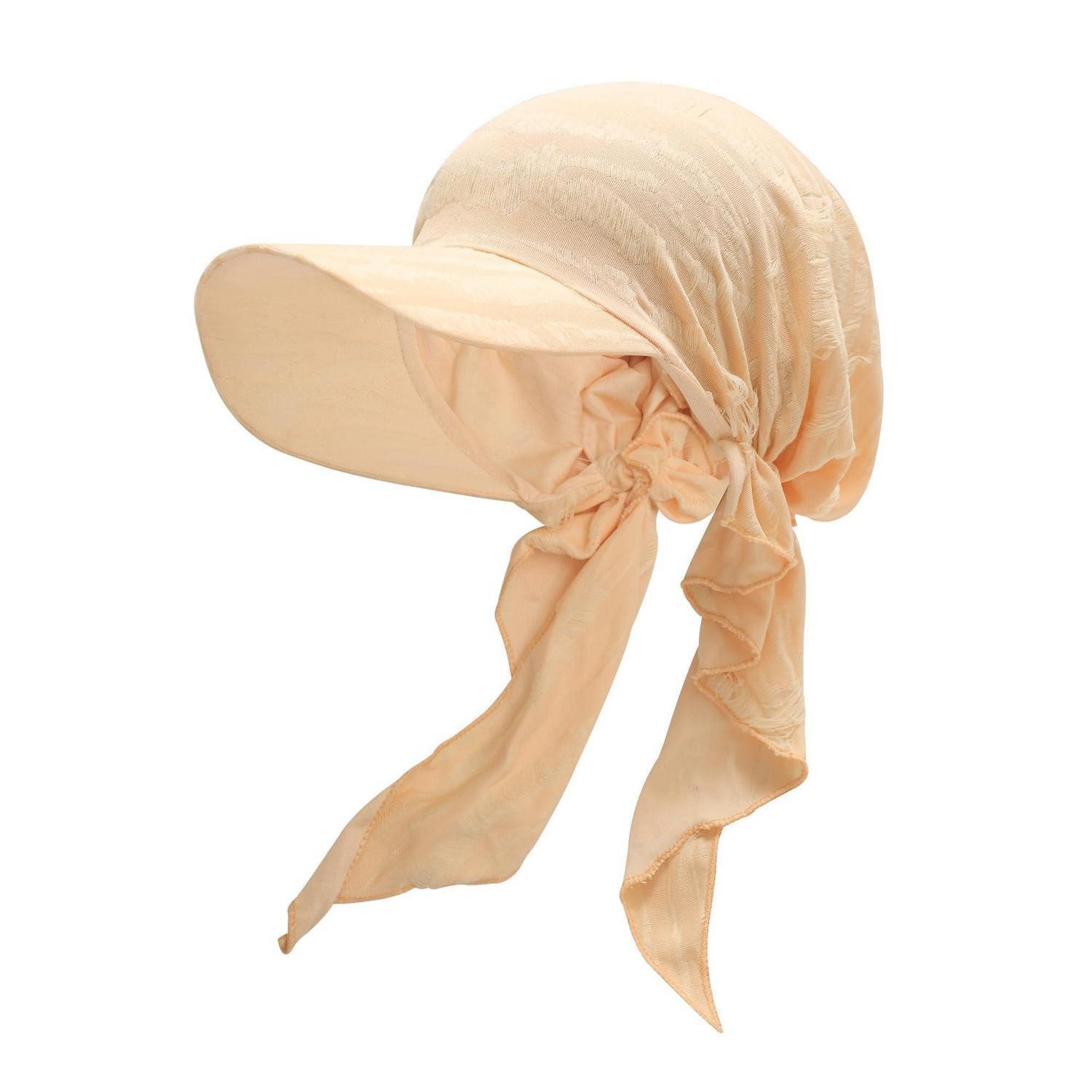 LuxusKollektion Beanie Kopfbedeckung Damen Chemo Mütze Beanie Krempe Zerrissenes Orange-Rosa