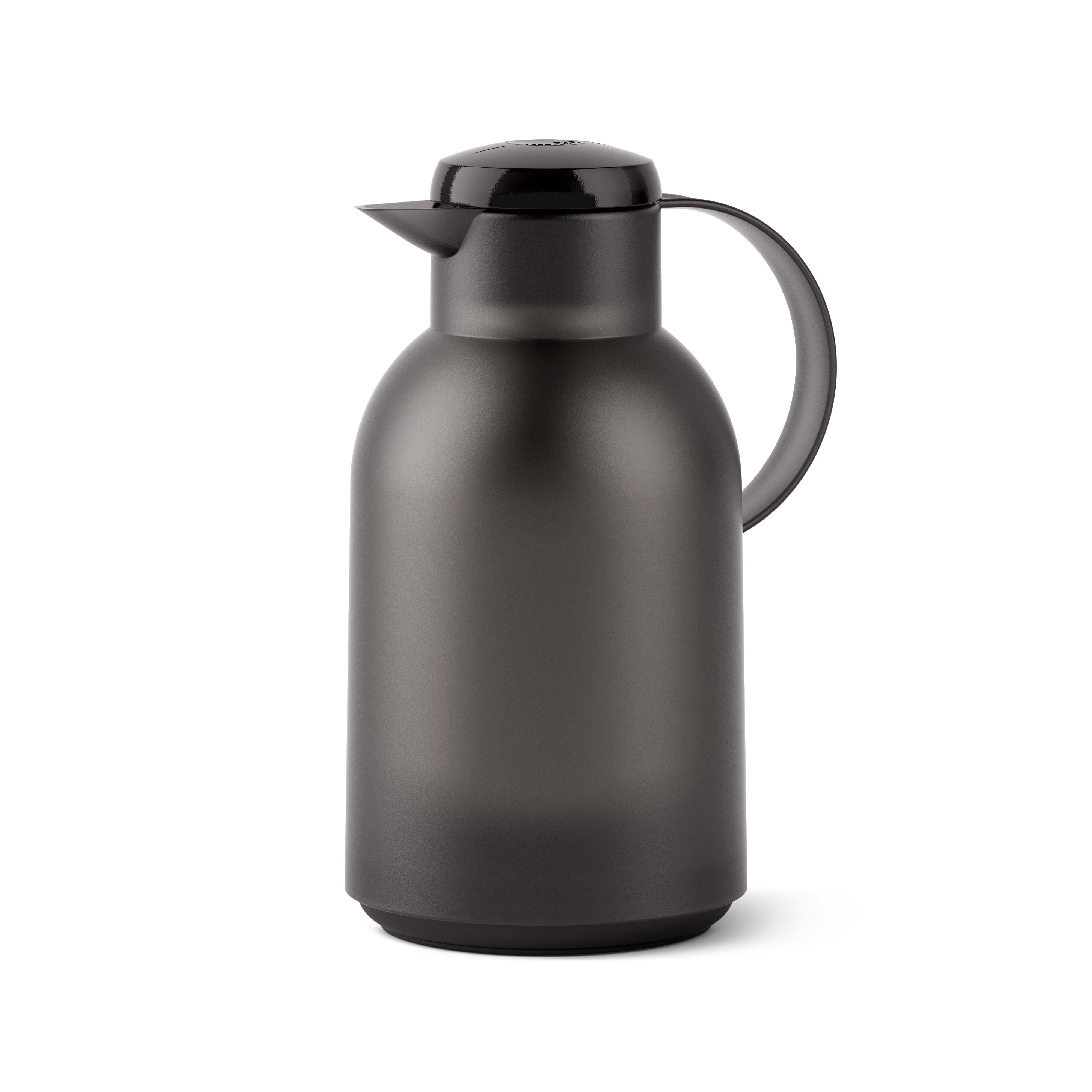 Emsa Müslischale EMSA SAMBA Isolierkanne 1,5 L Quick Press, Transluzent/Schwarz
