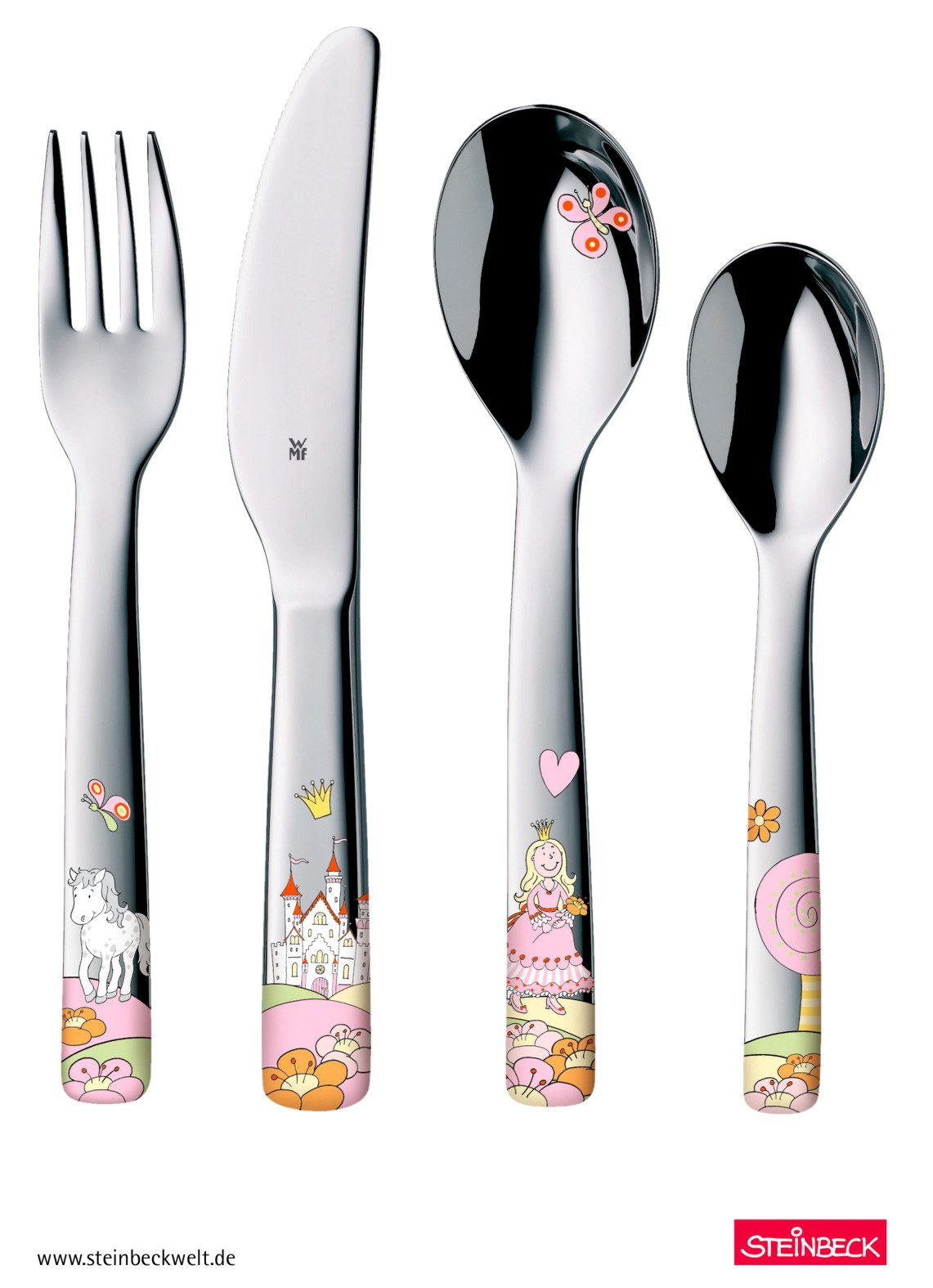 WMF Kindergeschirr-Set Kindergeschirr-Set Prinzessin Anneli, 6-teilig (6-tlg), ab 3 Jahre, Cromargan Edelstahl poliert, spülmaschinengeeignet – Bild 2 von 5