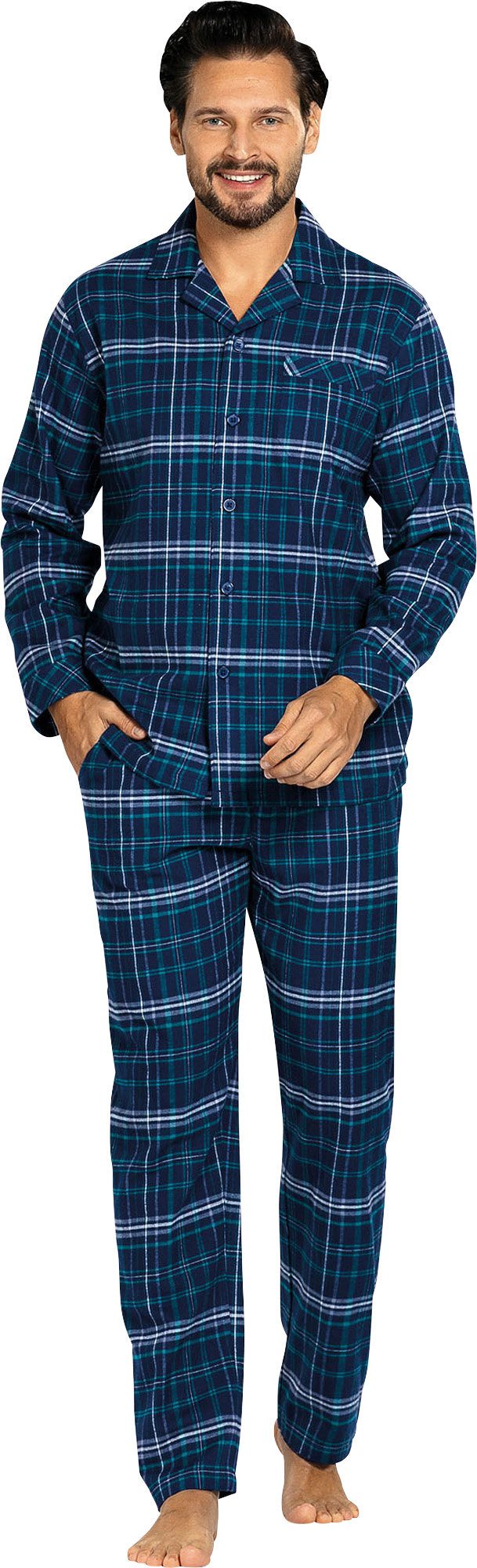 Comte Pyjama Herren-Schlafanzug Flanell Karo günstig online kaufen