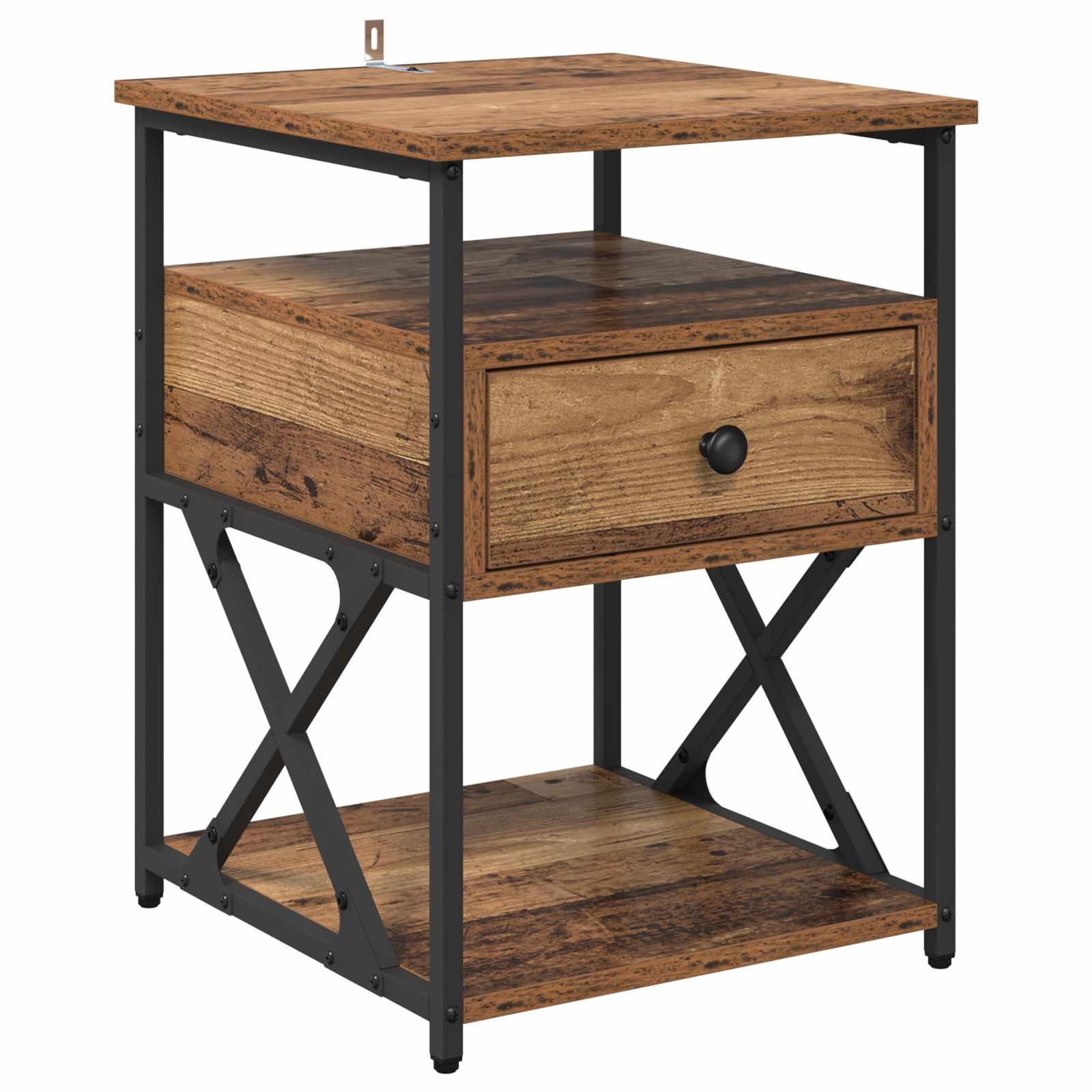 Nachttisch Nachttisch mit Schubladen Altholz 40 x 42 x 55 cm Holzwerkstoff