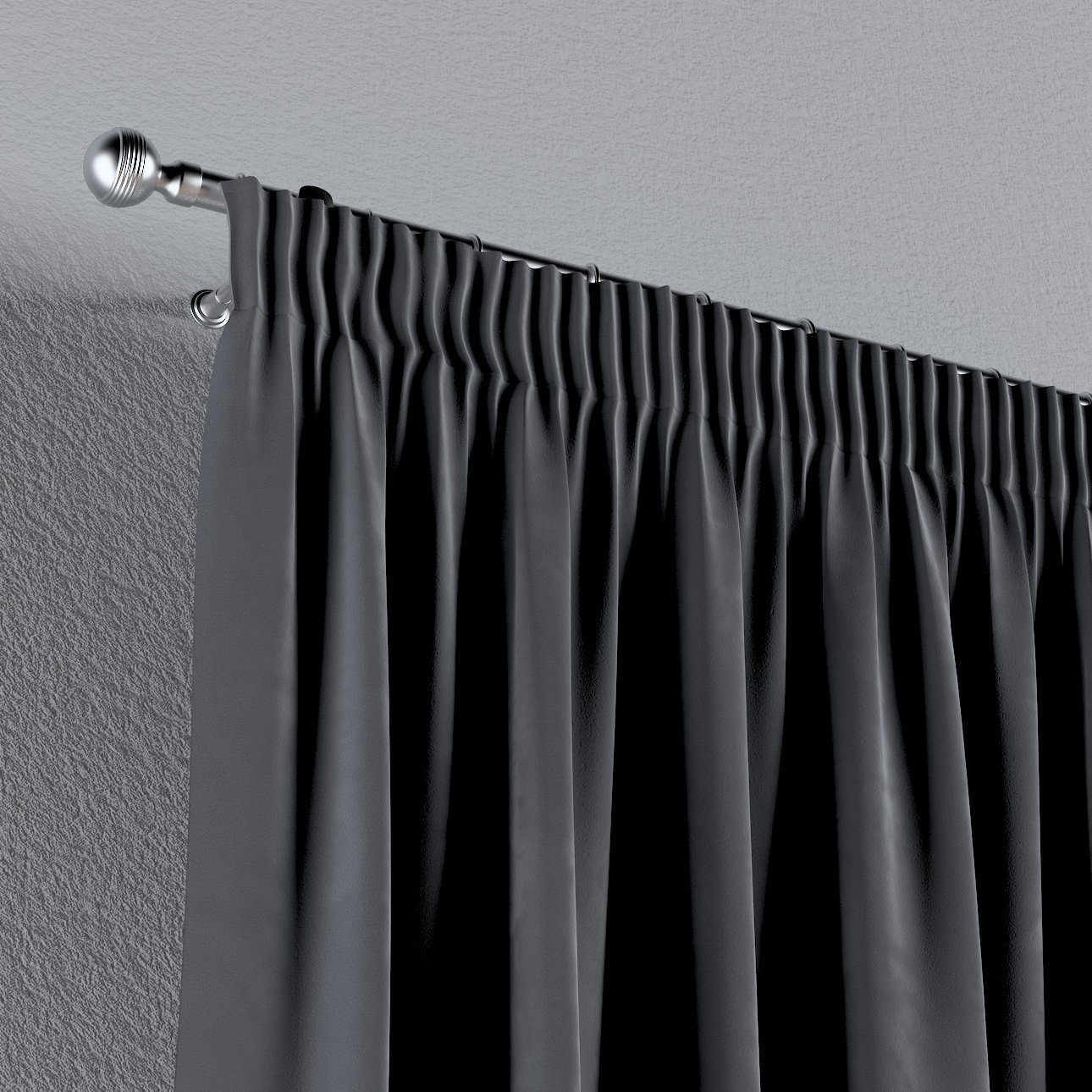 100 cm, Velvet, Vorhang anthrazit 130 Dekoria Kräuselband Vorhang mit x