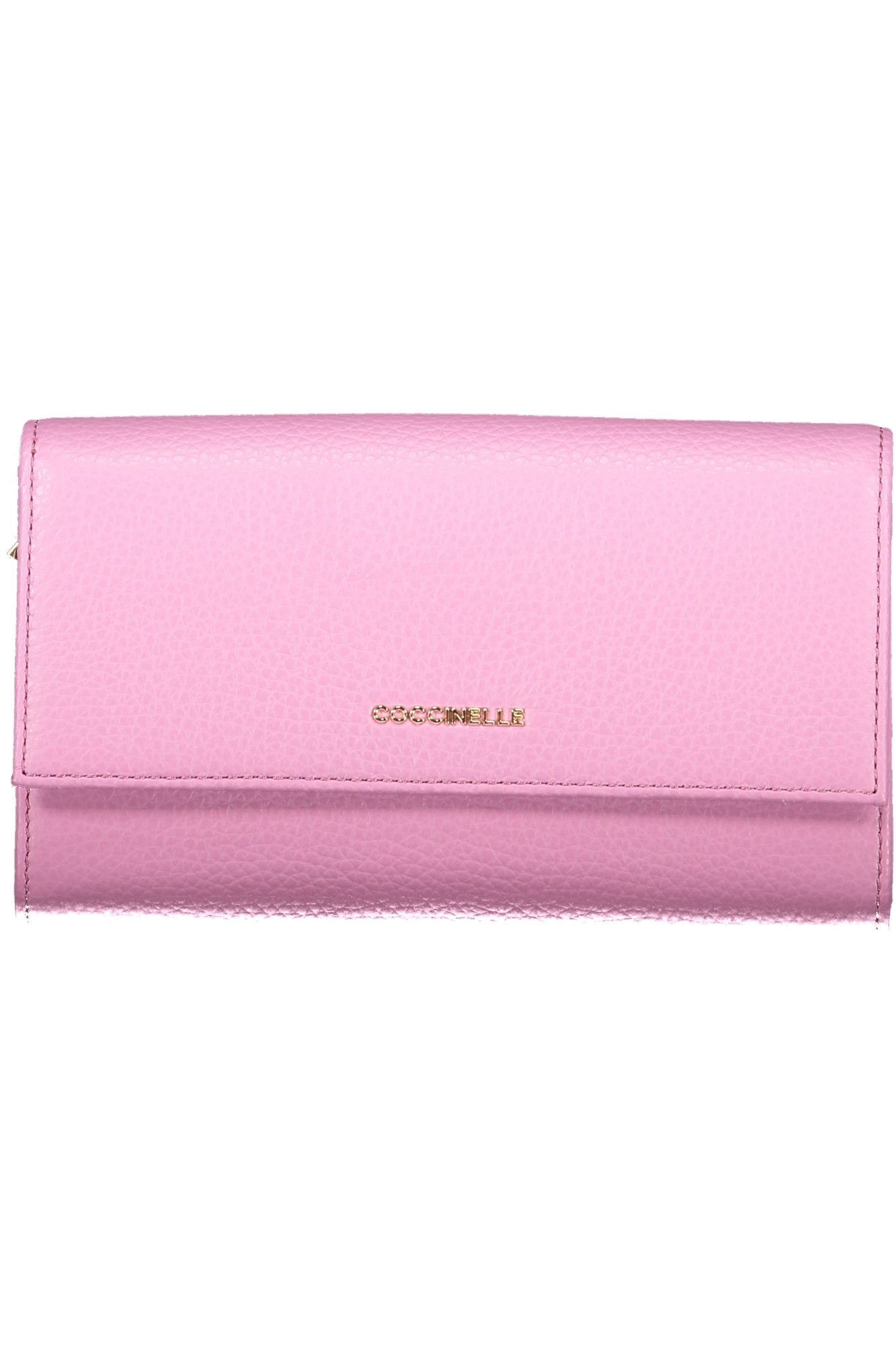 COCCINELLE Geldbörse, Eleganter Damen-Geldbeutel in Lila Metallic mit Doppelöffnung